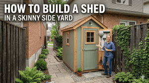 How to Build a Shed in a Skinny Side Yard